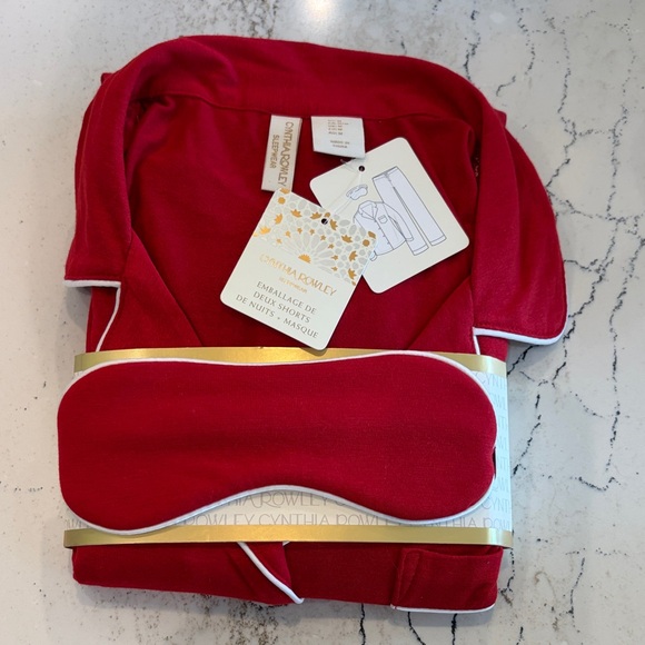 Cynthia Rowley Other - Cynthia Rowley Red Pajama Set with Eye Mask Red M